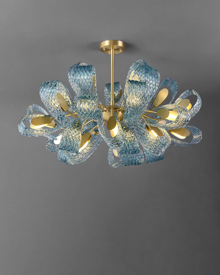 WOMO Peacock Leaf Glass Chandelier-WM2213