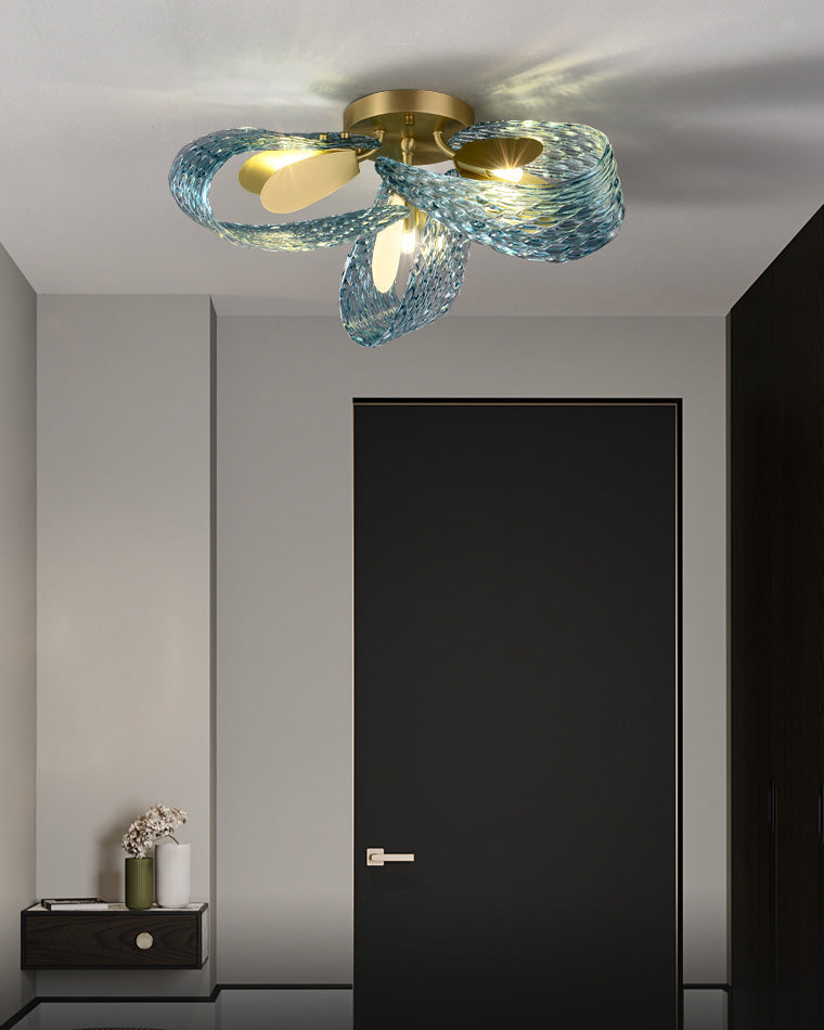 WOMO Peacock Blue Art Glass Chandelier-WM2213