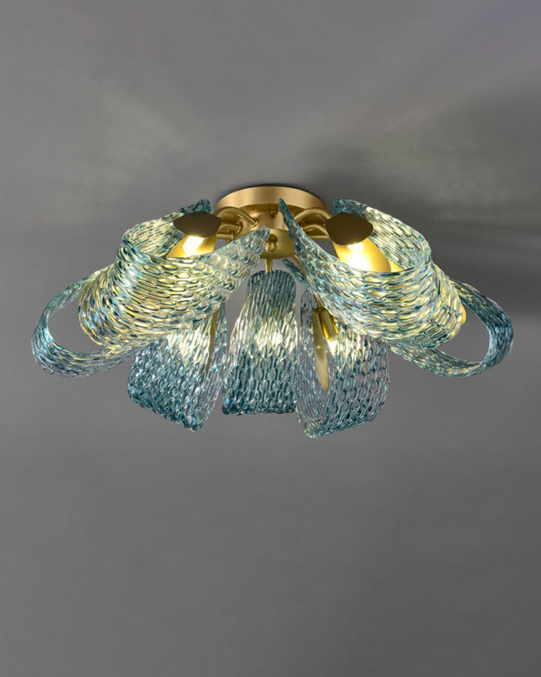 WOMO Peacock Leaf Glass Chandelier-WM2213