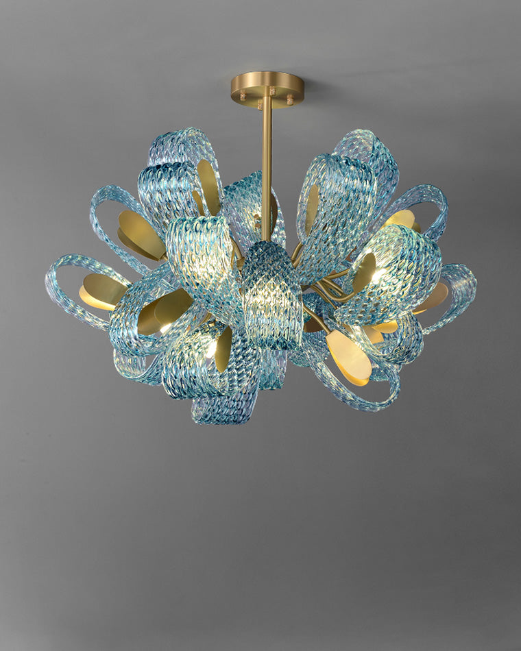 WOMO Peacock Leaf Glass Chandelier-WM2213