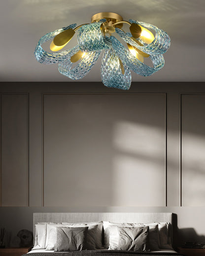 WOMO Peacock Leaf Glass Chandelier-WM2213