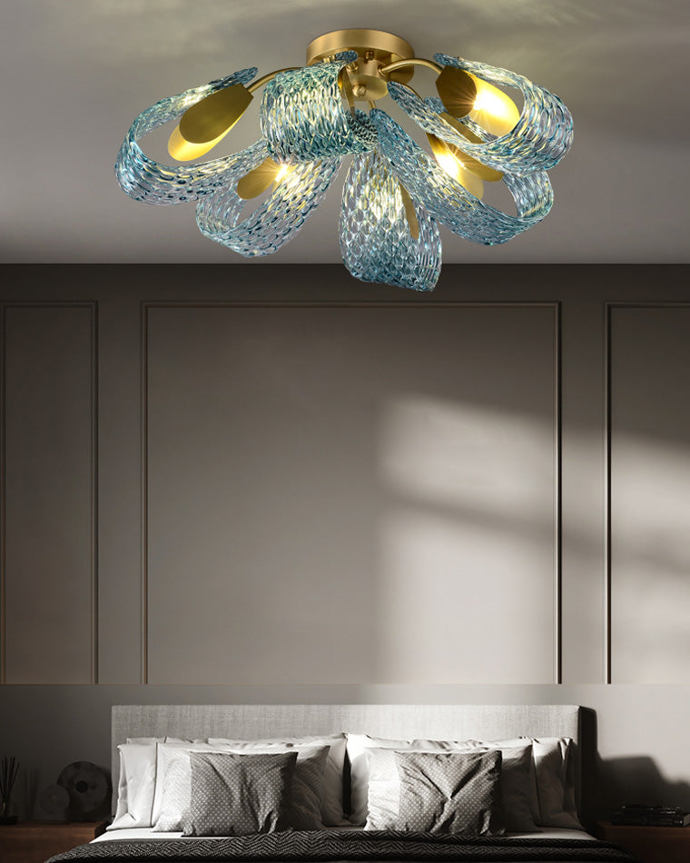 WOMO Peacock Leaf Glass Chandelier-WM2213