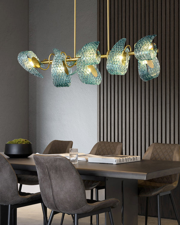 WOMO Peacock Blue Art Glass Chandelier-WM2213