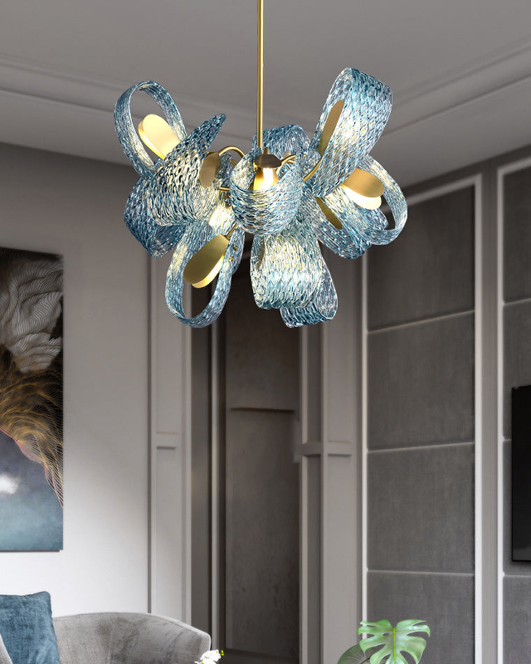 WOMO Peacock Leaf Glass Chandelier-WM2213