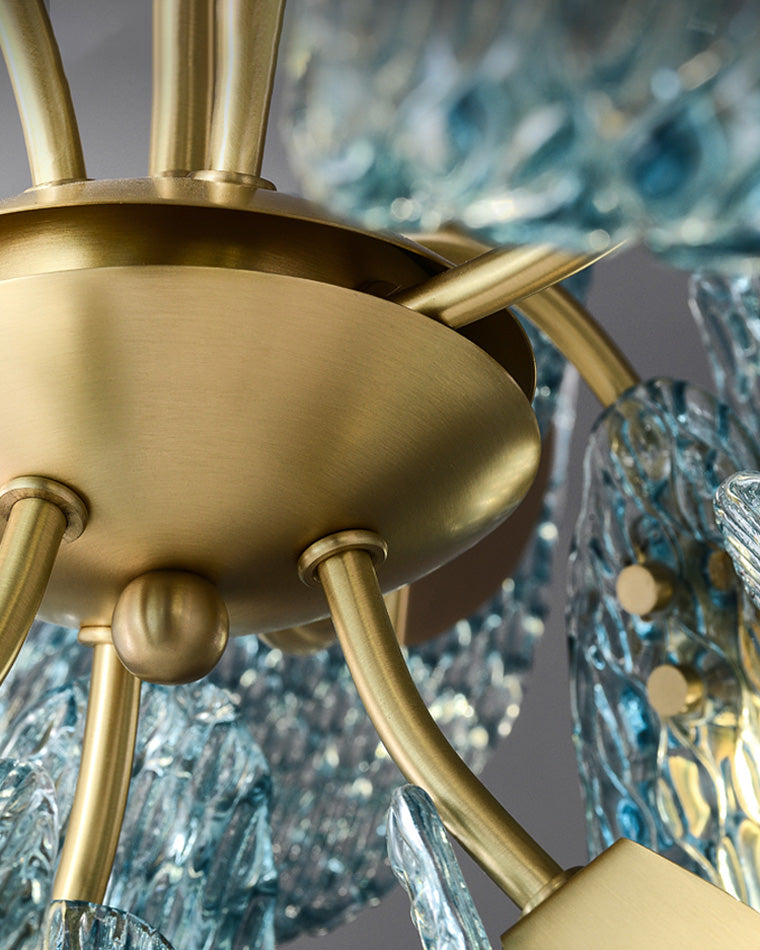 WOMO Peacock Blue Art Glass Chandelier-WM2213