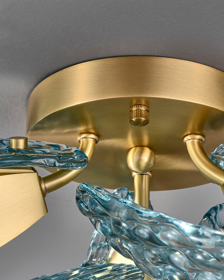 WOMO Peacock Blue Art Glass Chandelier-WM2213