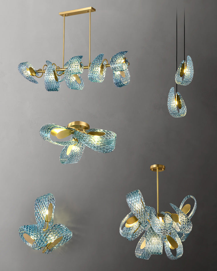 WOMO Peacock Leaf Glass Chandelier-WM2213