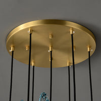 WOMO Peacock Blue Art Glass Pendant Light-WM2213a