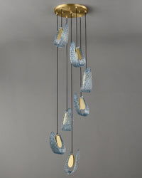 WOMO Peacock Blue Art Glass Pendant Light-WM2213a