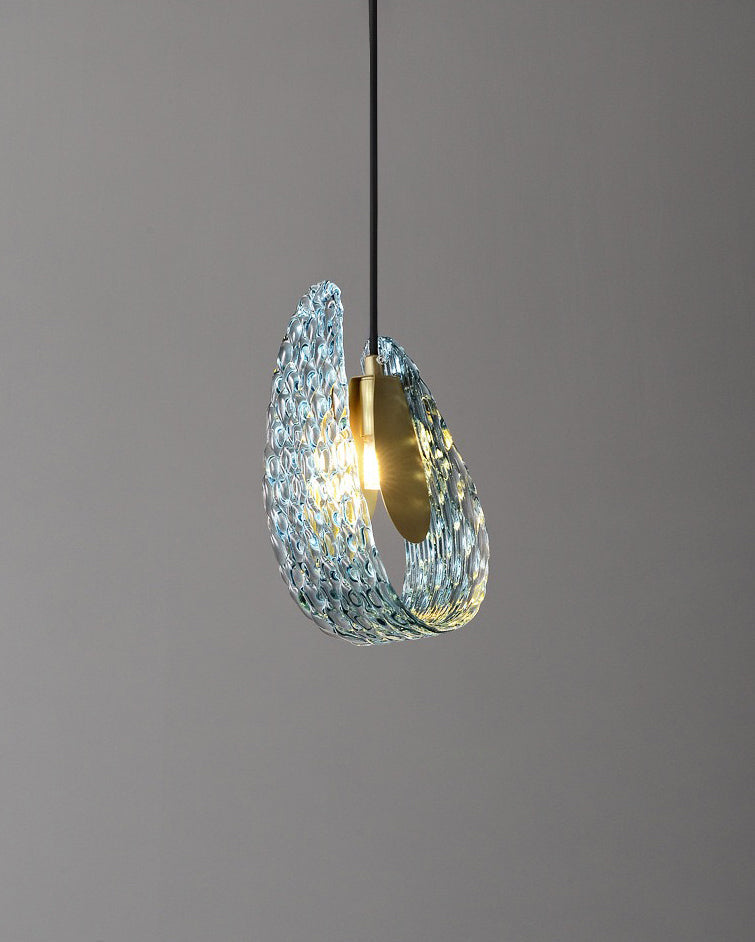 WOMO Peacock Blue Art Glass Pendant Light-WM2213a