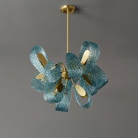 WOMO Peacock Blue Art Glass Chandelier-WM2213b