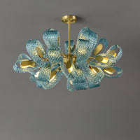 WOMO Peacock Blue Art Glass Chandelier-WM2213b