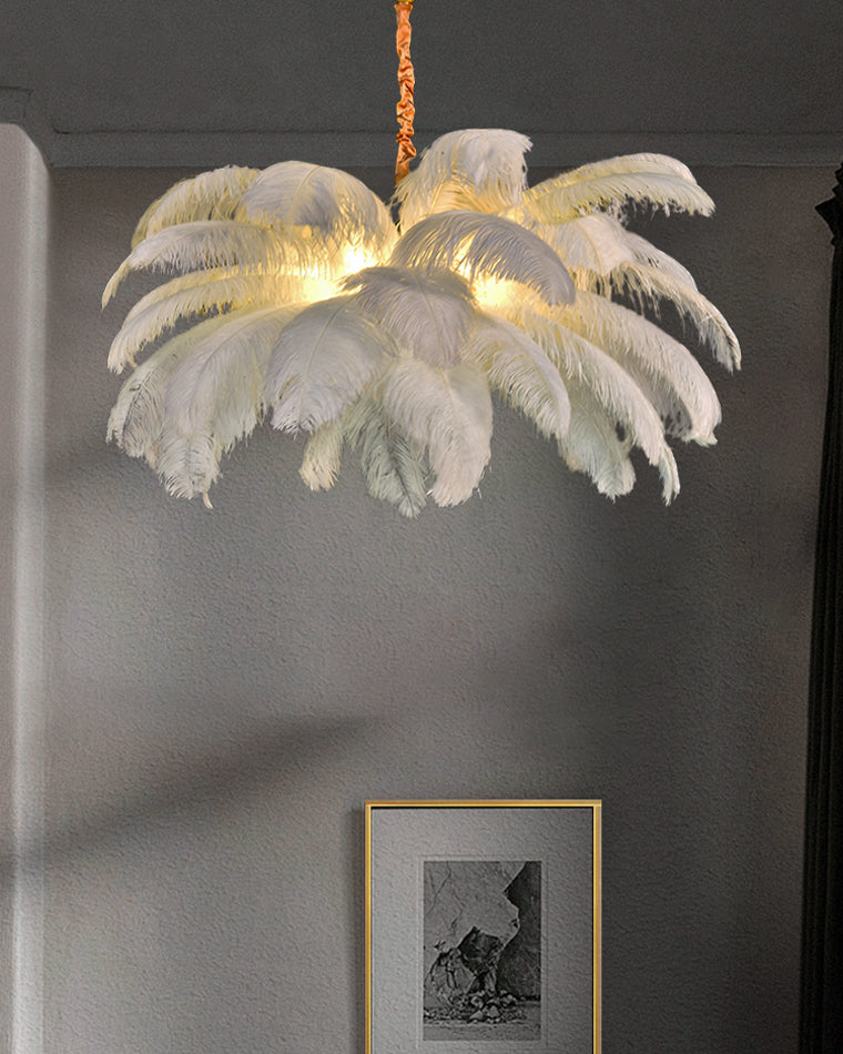 WOMO Palm Feather Chandelier-WM2216