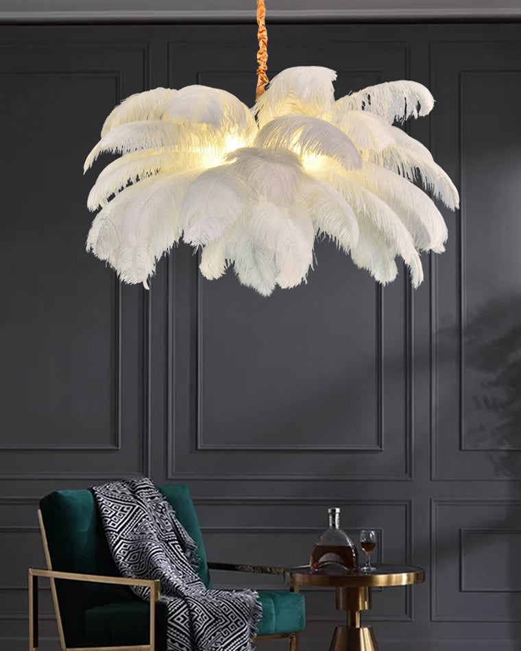 WOMO Palm Feather Chandelier-WM2216