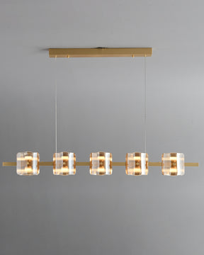 WOMO Glass Brass Linear Chandelier-WM2219A