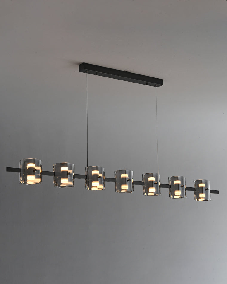 WOMO Glass Brass Linear Chandelier-WM2219A