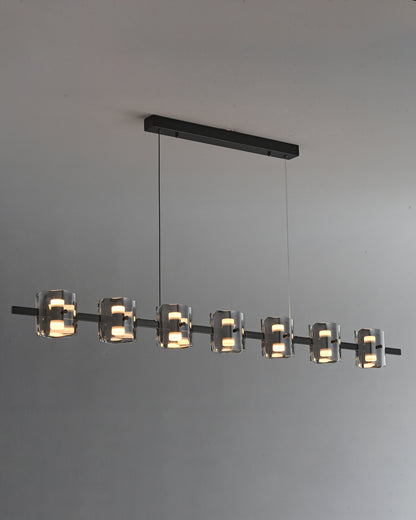 WOMO Glass Brass Linear Chandelier-WM2219A