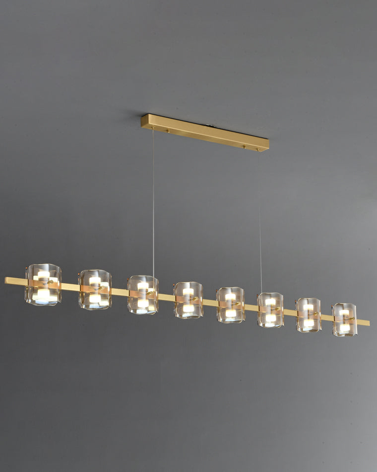 WOMO Glass Brass Linear Chandelier-WM2219A