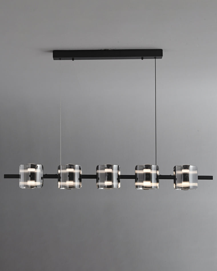 WOMO Glass Brass Linear Chandelier-WM2219A