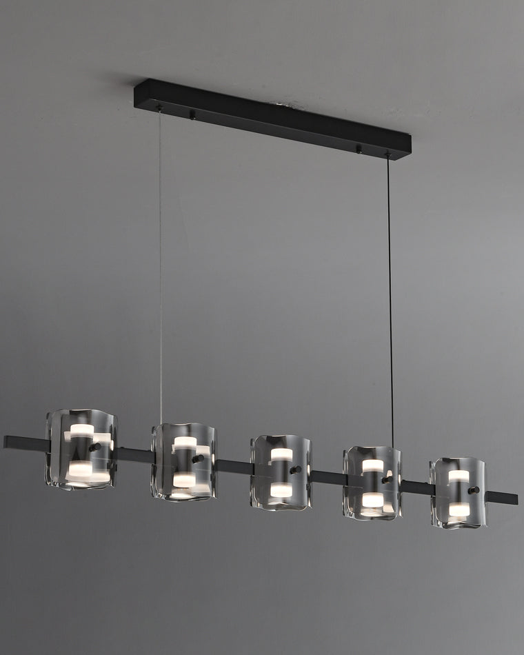 WOMO Glass Brass Linear Chandelier-WM2219A