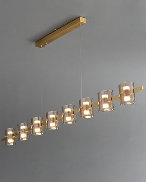 WOMO Glass Brass Linear Chandelier-WM2219A