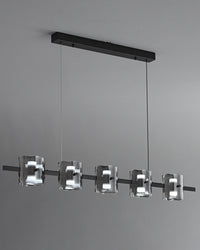 WOMO Glass Brass Linear Chandelier-WM2219A