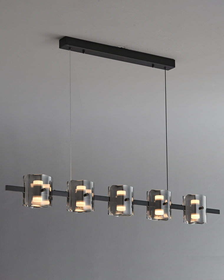 WOMO Glass Brass Linear Chandelier-WM2219A