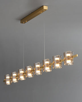 WOMO Glass Brass Linear Chandelier-WM2219A