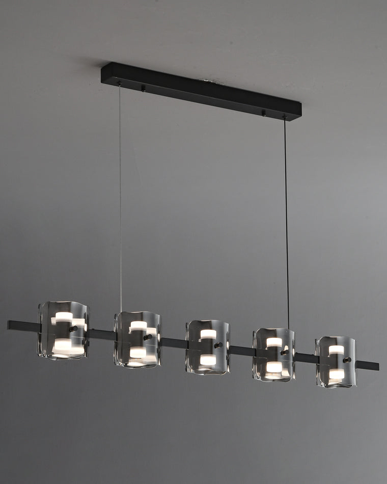 WOMO Glass Brass Linear Chandelier-WM2219A