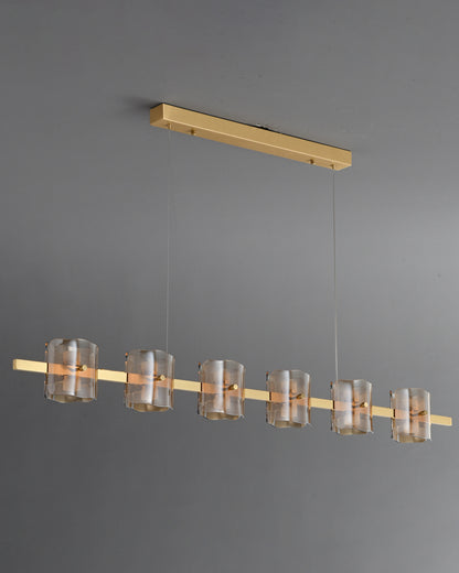 WOMO Glass Brass Linear Chandelier-WM2219A