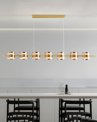 WOMO Glass Brass Linear Chandelier-WM2219A