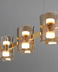 WOMO Glass Brass Linear Chandelier-WM2219A