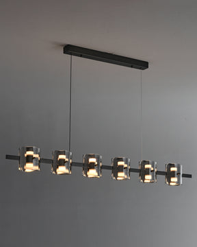 WOMO Glass Brass Linear Chandelier-WM2219A