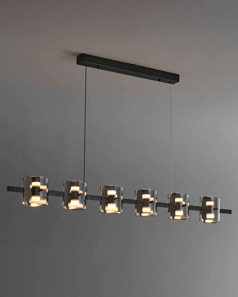 WOMO Glass Brass Linear Chandelier-WM2219A