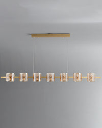 WOMO Glass Brass Linear Chandelier-WM2219A
