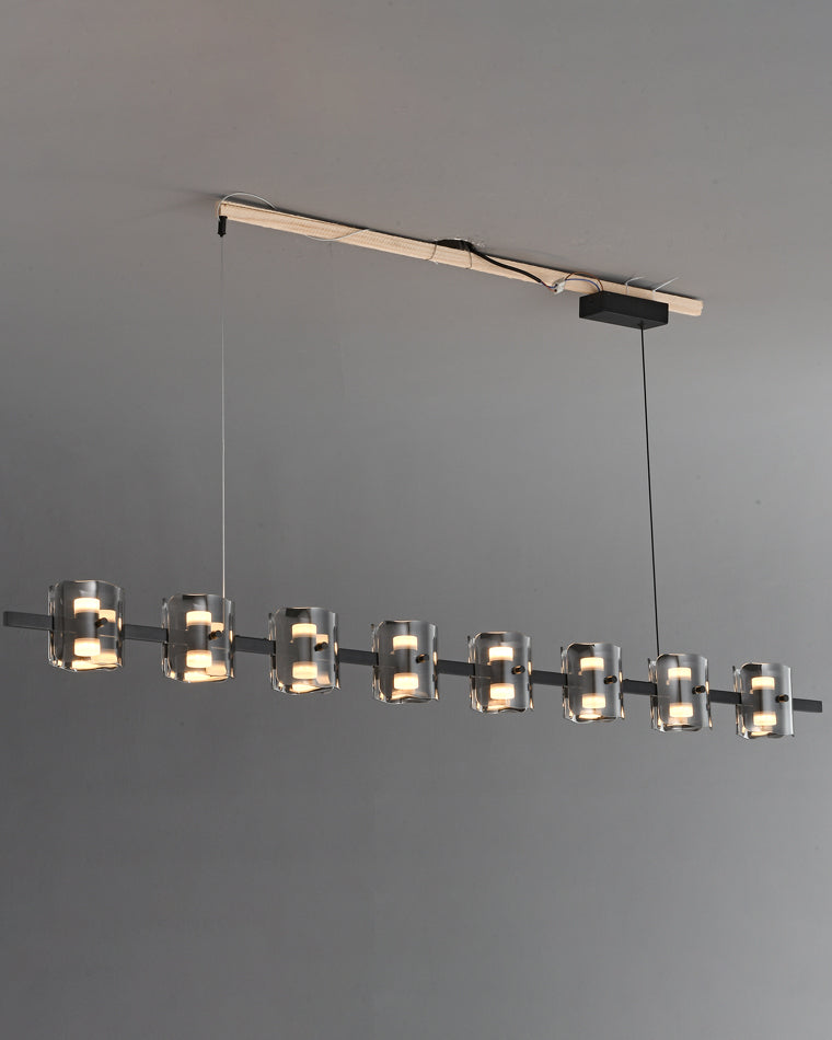 WOMO Glass Brass Linear Chandelier-WM2219B