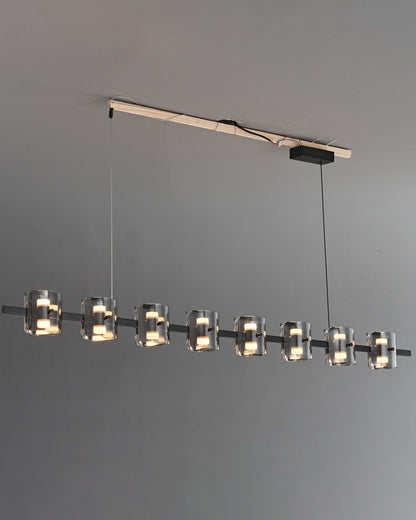 WOMO Glass Brass Linear Chandelier-WM2219B