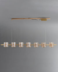 WOMO Glass Brass Linear Chandelier-WM2219B
