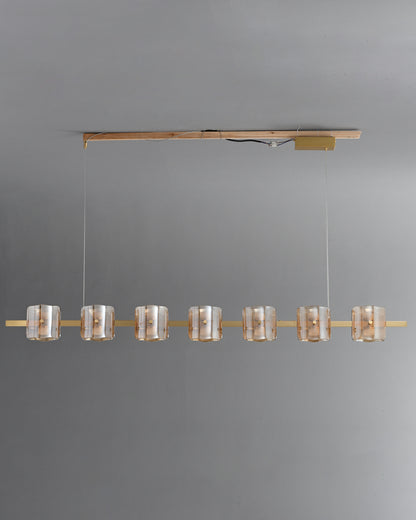 WOMO Glass Brass Linear Chandelier-WM2219B