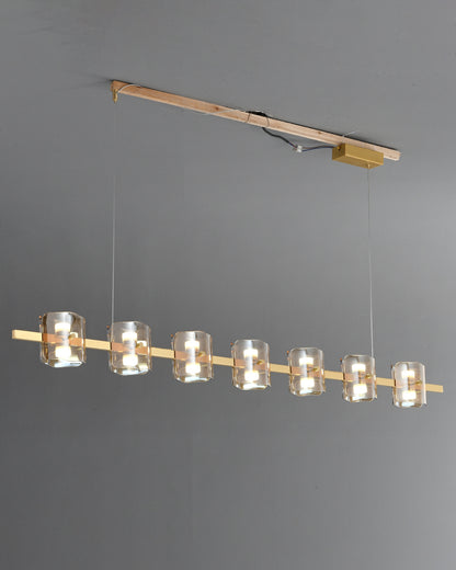 WOMO Glass Brass Linear Chandelier-WM2219B