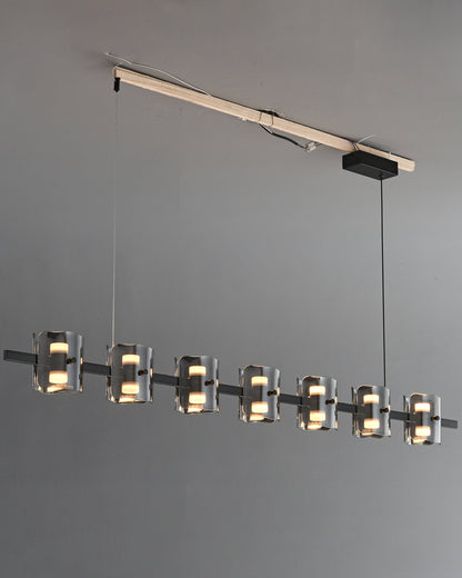 WOMO Glass Brass Linear Chandelier-WM2219B