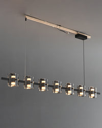 WOMO Glass Brass Linear Chandelier-WM2219B