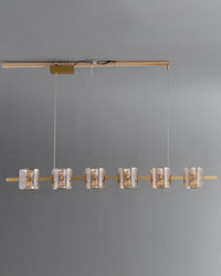 WOMO Glass Brass Linear Chandelier-WM2219B