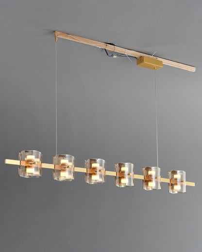 WOMO Glass Brass Linear Chandelier-WM2219B