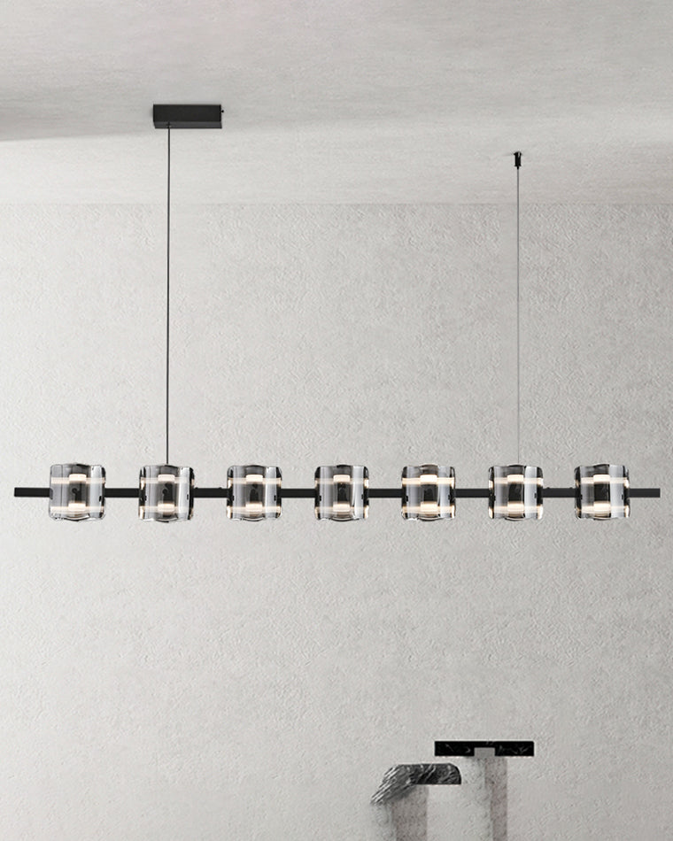 WOMO Glass Brass Linear Chandelier-WM2219B