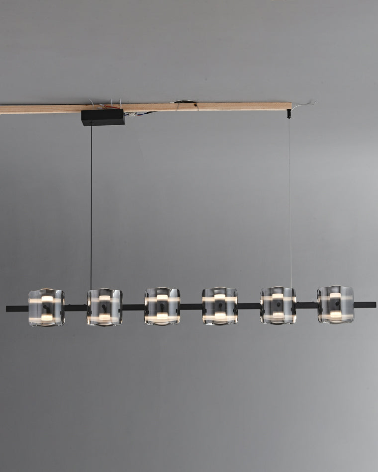 WOMO Glass Brass Linear Chandelier-WM2219B