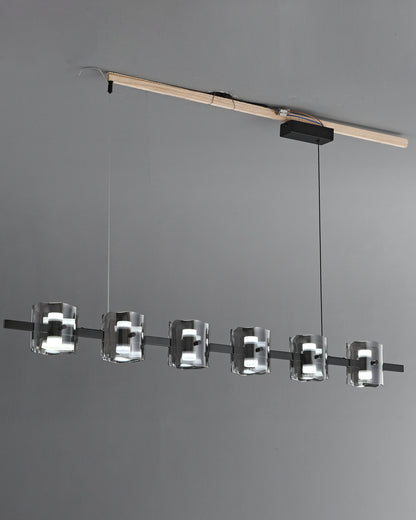 WOMO Glass Brass Linear Chandelier-WM2219B