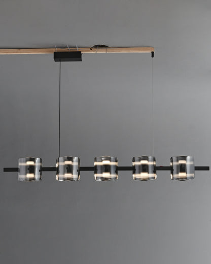 WOMO Glass Brass Linear Chandelier-WM2219B