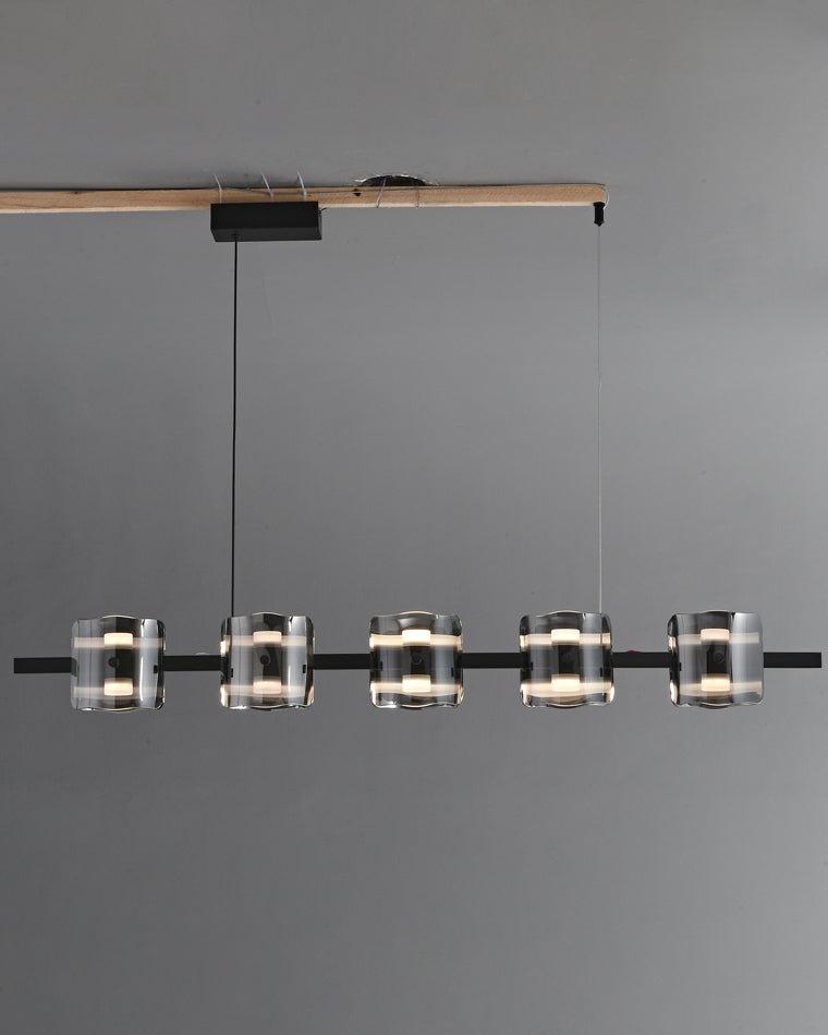 WOMO Glass Brass Linear Chandelier-WM2219B