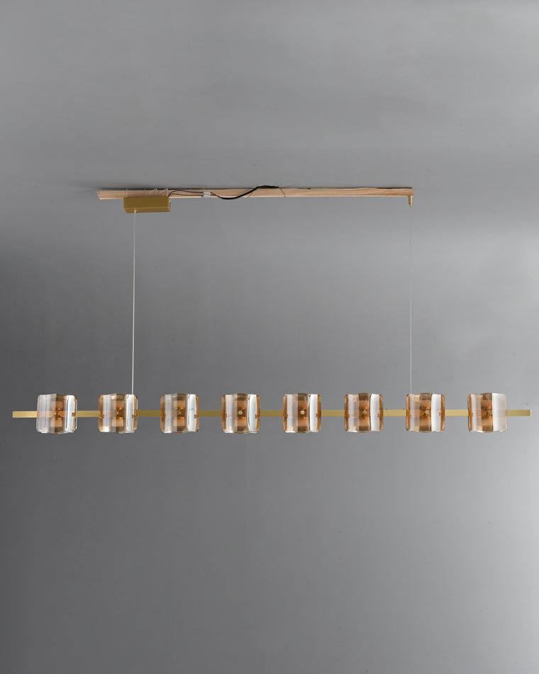 WOMO Glass Brass Linear Chandelier-WM2219B